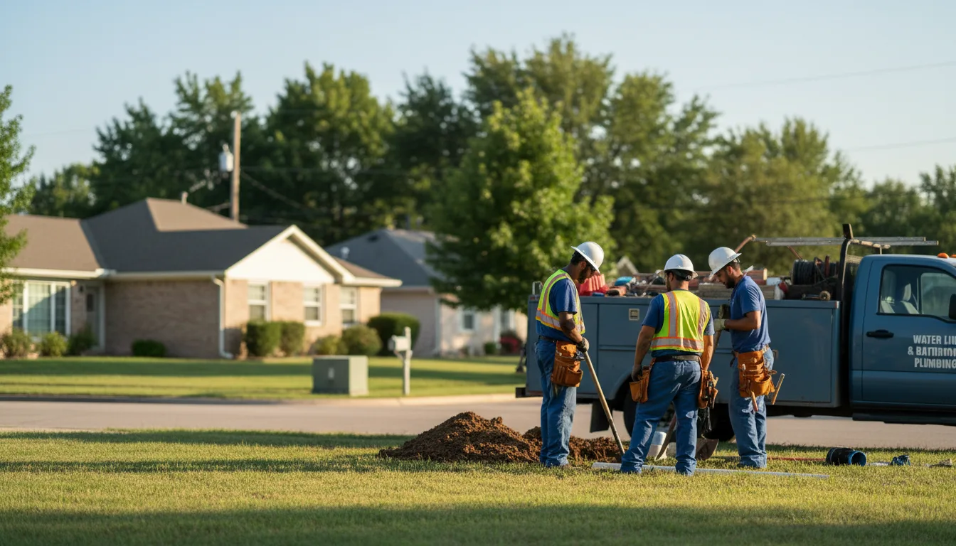 Residential water line and bathroom plumbing service in Huntington, IN